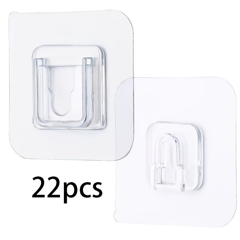 TEMU Durable Wall Hooks With Strong Adhesive | Suction Cup Hooks For Organizing Kitchen And Bathroom, , Stylish Design, Wall-mounted Utility Hooks