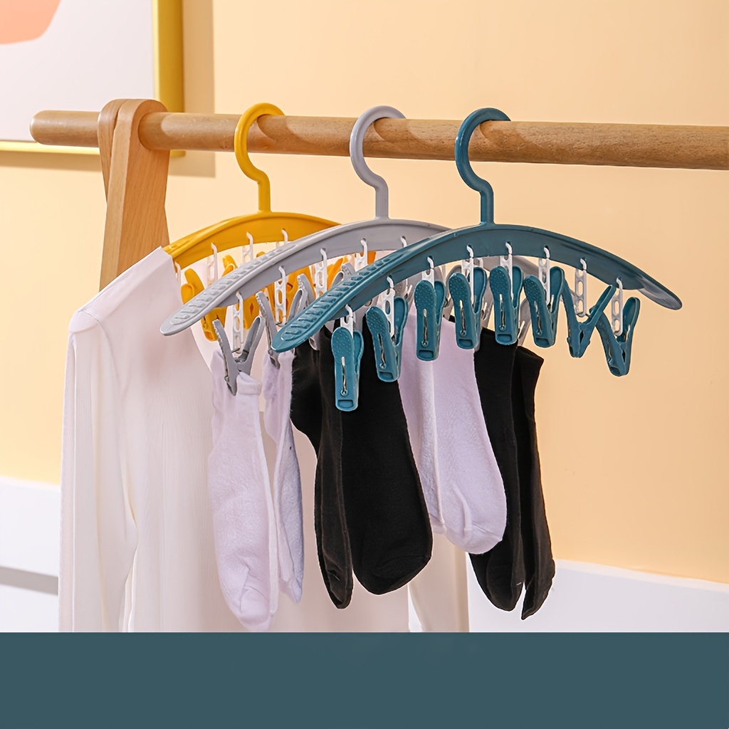 Hanger With Clothespins Socks Underwear Bra Drying Rack - Temu