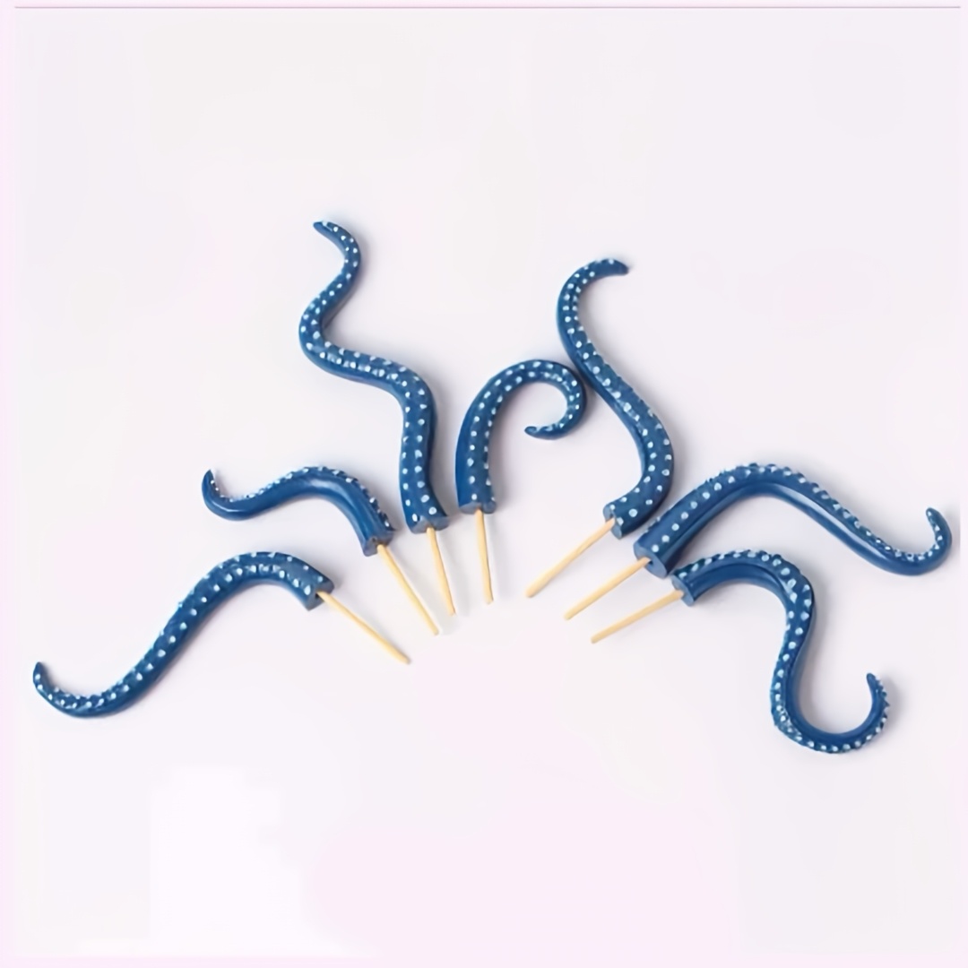 TEMU 7pcs House Plant Additions Decor - Set Of 7 Tentacle Monster , Octopus Tentacle Plant Stakes, House Plant Decoration, Halloween Garden Stakes