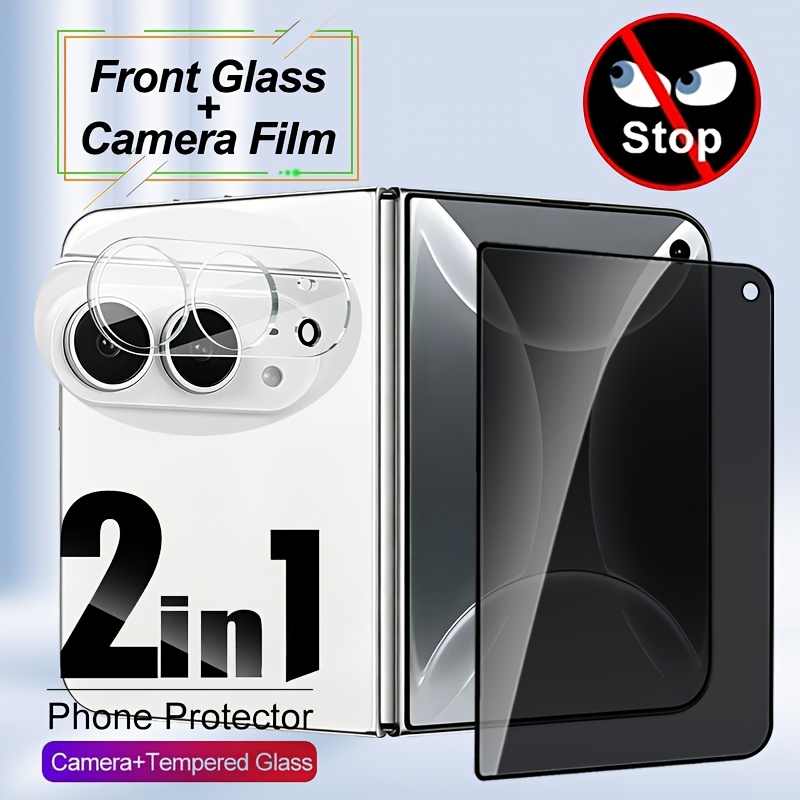 TEMU 2-in-1 Anti-peeping Tempered Glass Camera Lens Film, Suitable For Iphone Duo Privacy Protection Film, Compatible With For Iphone Duo