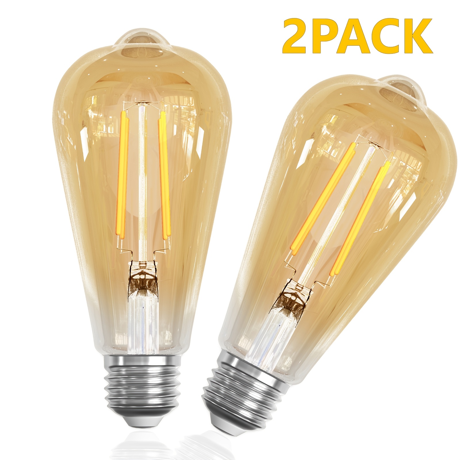 item picture e27 vintage led bulb 6w 2700k warm   glass st64 led filament edison bulb 2 4   for chandelier ceiling light non dimmable retro decorative lighting