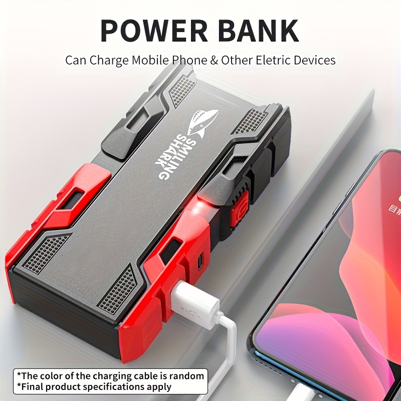 1pc SMILING SHARK Ultra-Bright Portable Power Bank Flashlight Rechargeable, 3 Modes Handheld Small Flashlights, Pocket Size, EDC Emergency Flash Light, USB-C Torch Light for Camping, Hiking, Charging