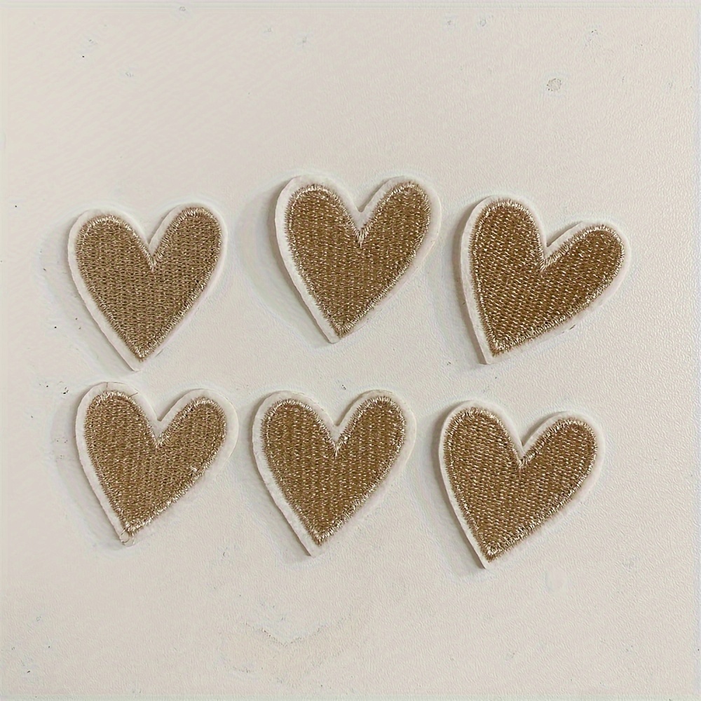 6pcs Heart Love Embroidery Patches For Women's Clothing Iron On Patch Diy Sewing Fabric Apparel Accessories