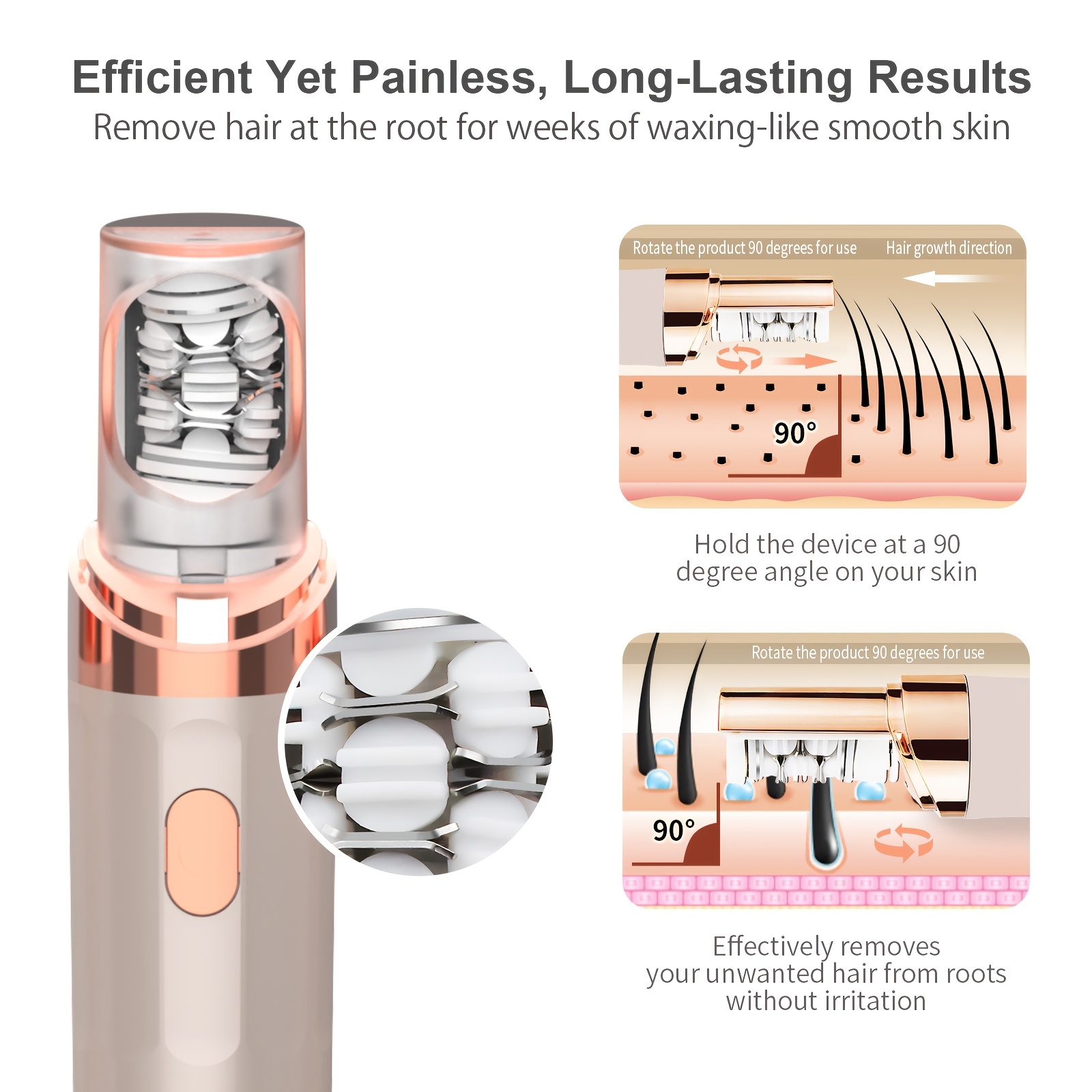3-in-1 Cordless Epilator for Women with LED Light
