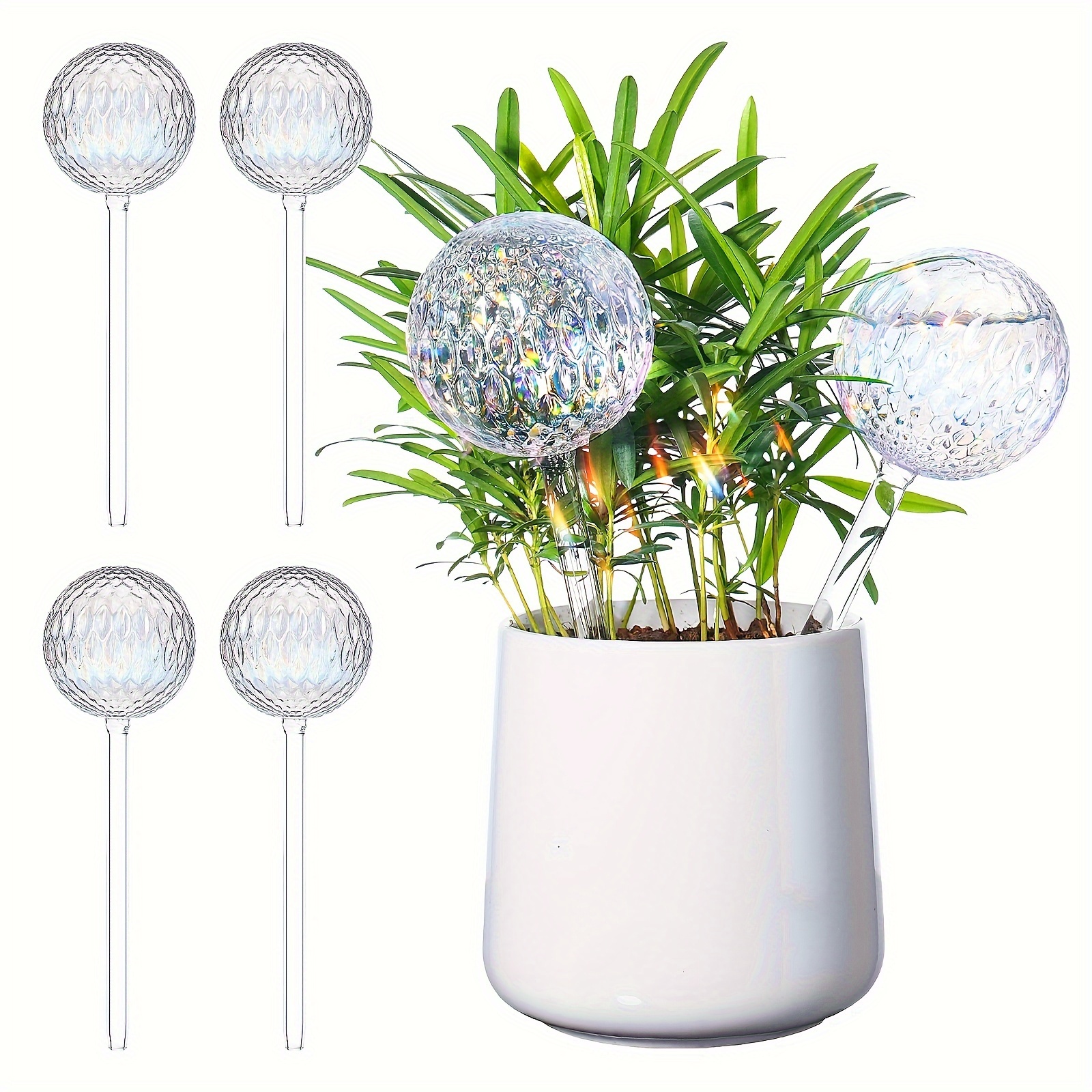 

4pcs Watering Globes For Indoor Plants, Patterned Glass Plant Bulbs For Watering, Water Plants While Away, Plant Gifts Home Decor