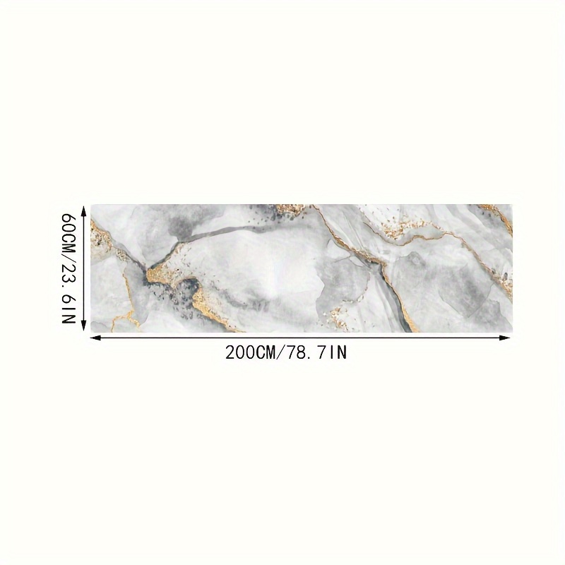 Image of [golden Diamond Velvet] 1pc, Retro Abstract Ink Splashing Style Long Rug, Comfortable Non-slip Kitchen Floor Mat, Soft Material Hallway Carpet, Home Decor, Room Decor