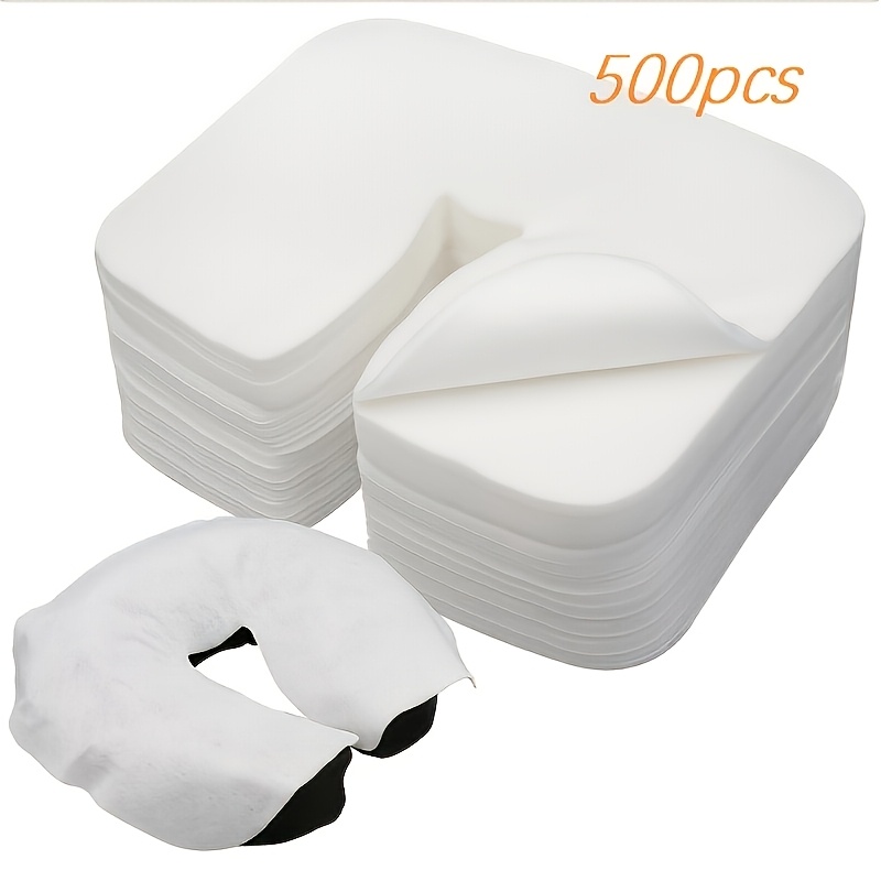 300pcs/500pcs, Disposable Massage Face Cradle Covers Soft White Massage Table Face Pillow Covers, Universal For Massage Bed & Chair(white)
