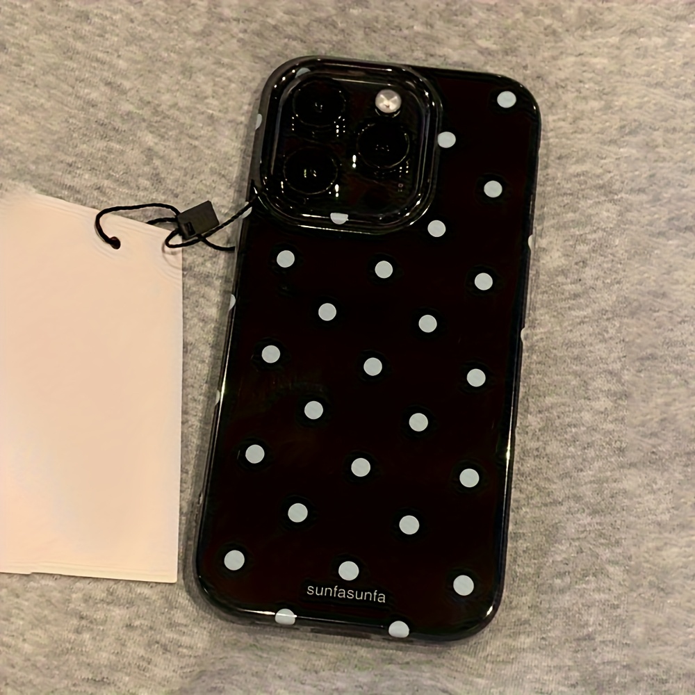 phone case fashion phone case easy cute black white polka - Temu