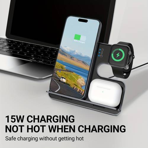 wireless charging station 3in 1 fast charger stand compatible with iphone 16 15 14 11 pro xs 8 plus iwatch series 6 5 3 pro 2