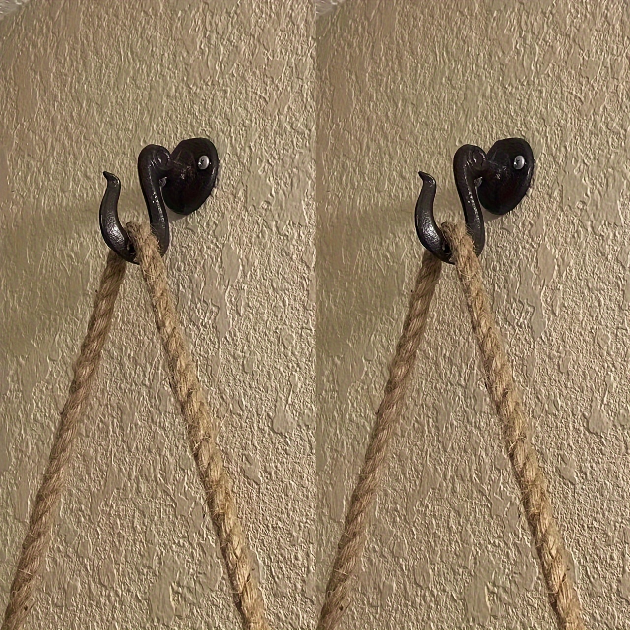 Image of Industrial Style Cast Iron Wall Mount Utility Hooks - , For Entryway, Closet, Bedroom, Living Room, Farmhouse Decor - 2-pack