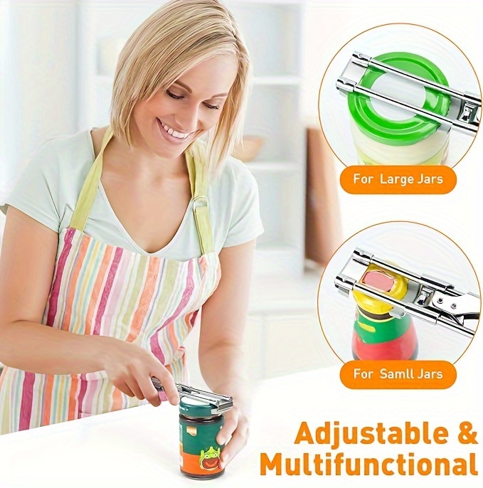 versatile stainless steel jar opener adjustable non   for easy opening of jars bottles   outdoor dinners kitchen essential details 5