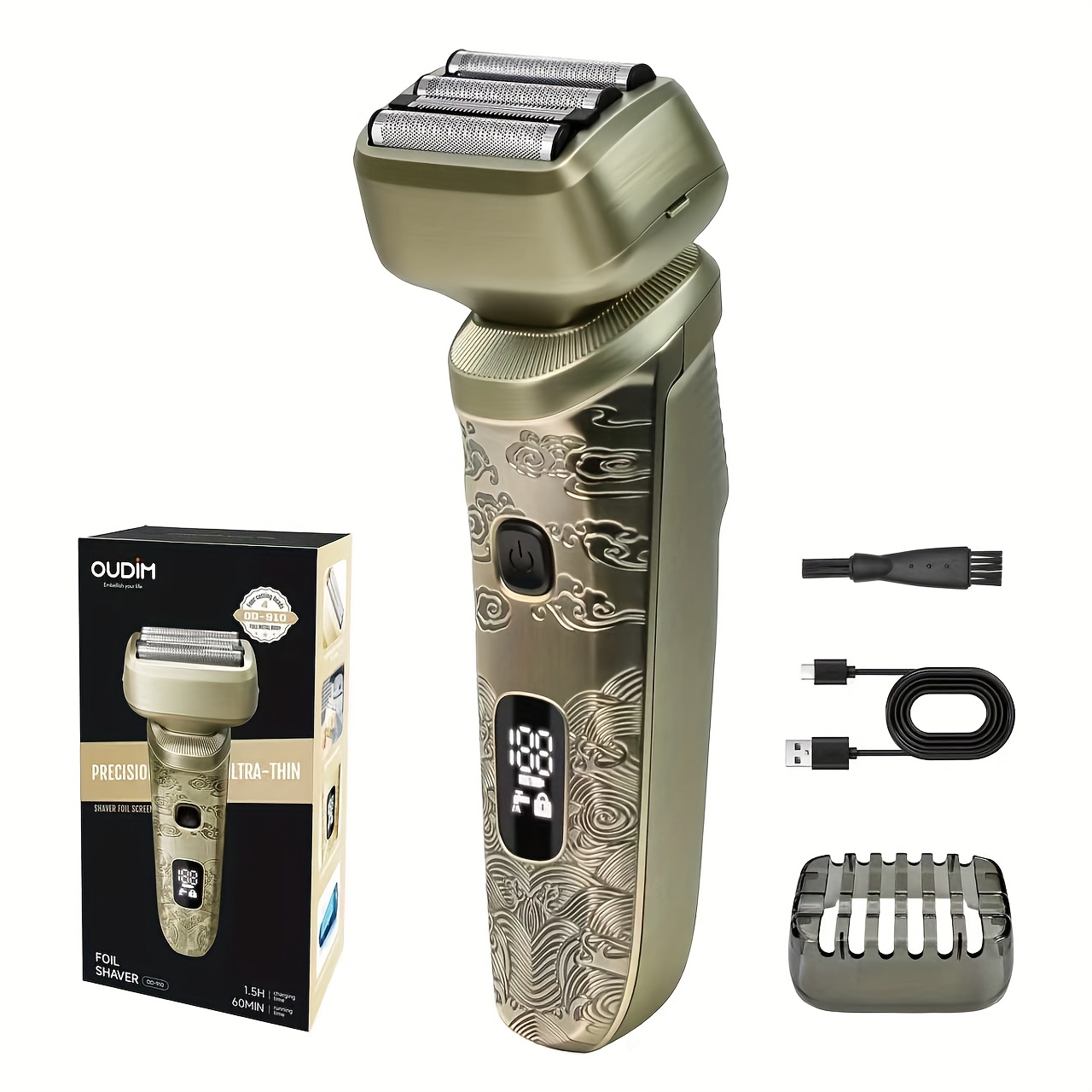 Electric Razors for Men, Men's Foil Shavers, Facial Mustache Trimmers, Head Shavers for Bald Men, Barber Clippers, with LED Display Reminders, High-speed Razors, Ideal Birthday Gifts, Christmas, Happy Holidays