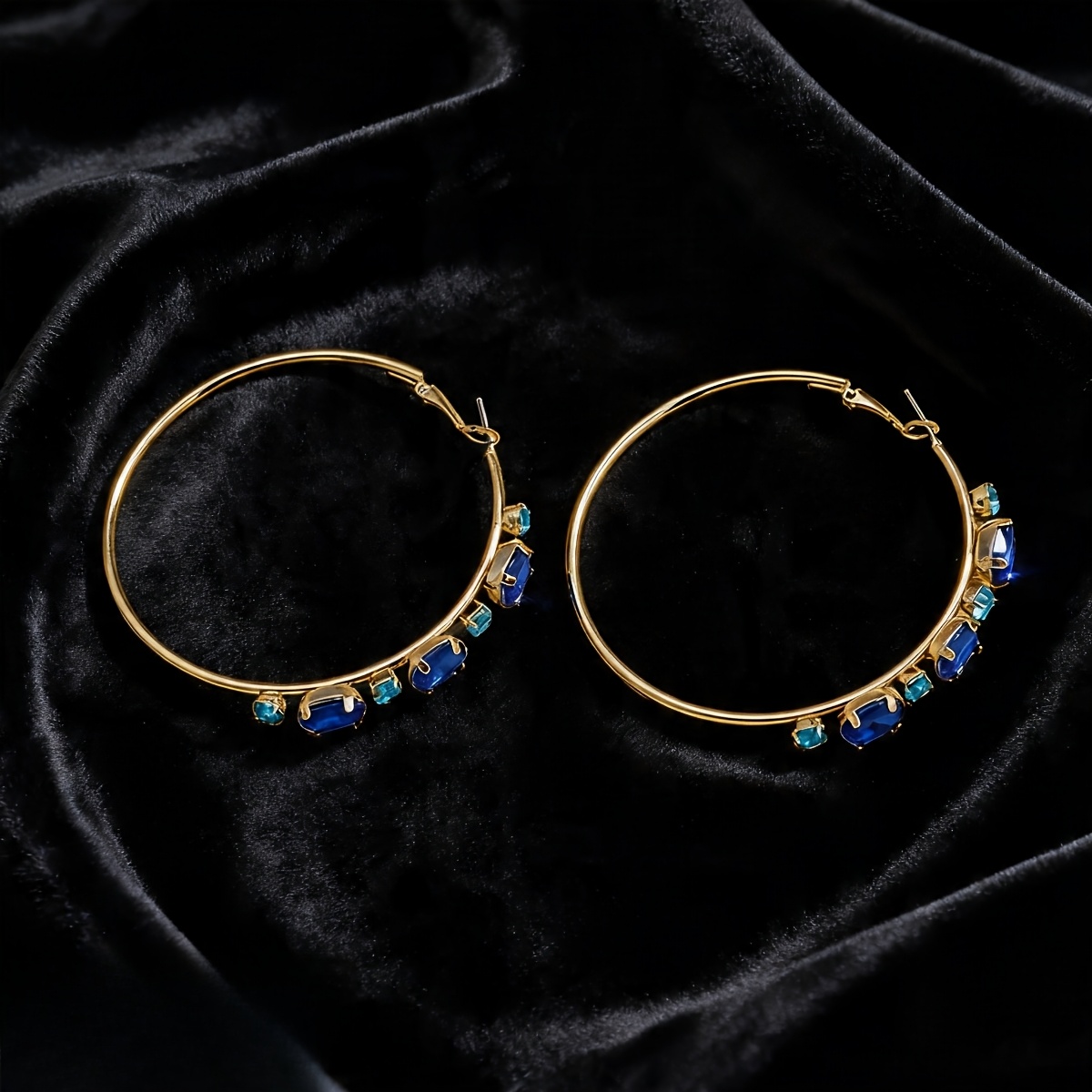 Women's Inlaid Colored Synthetic Zirconia Round Earrings