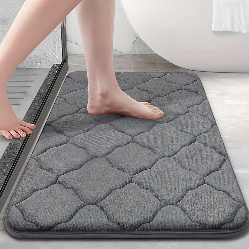 

- Foam Bath Mat - , Absorbent Rug Striped , Washable