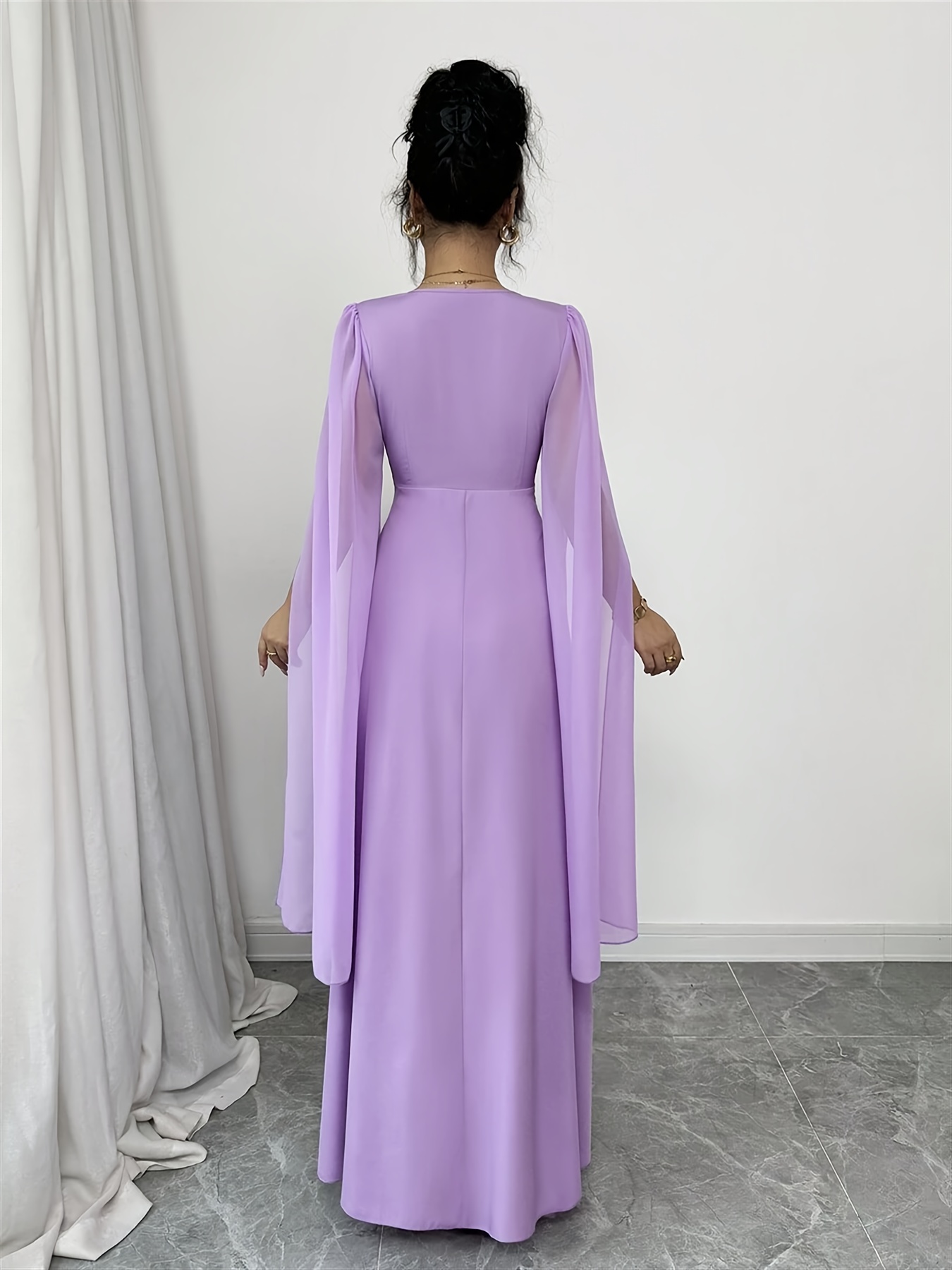 ankle length maxi dress for women Dahlia Ditsy Ankle Gown – Purple main image 0