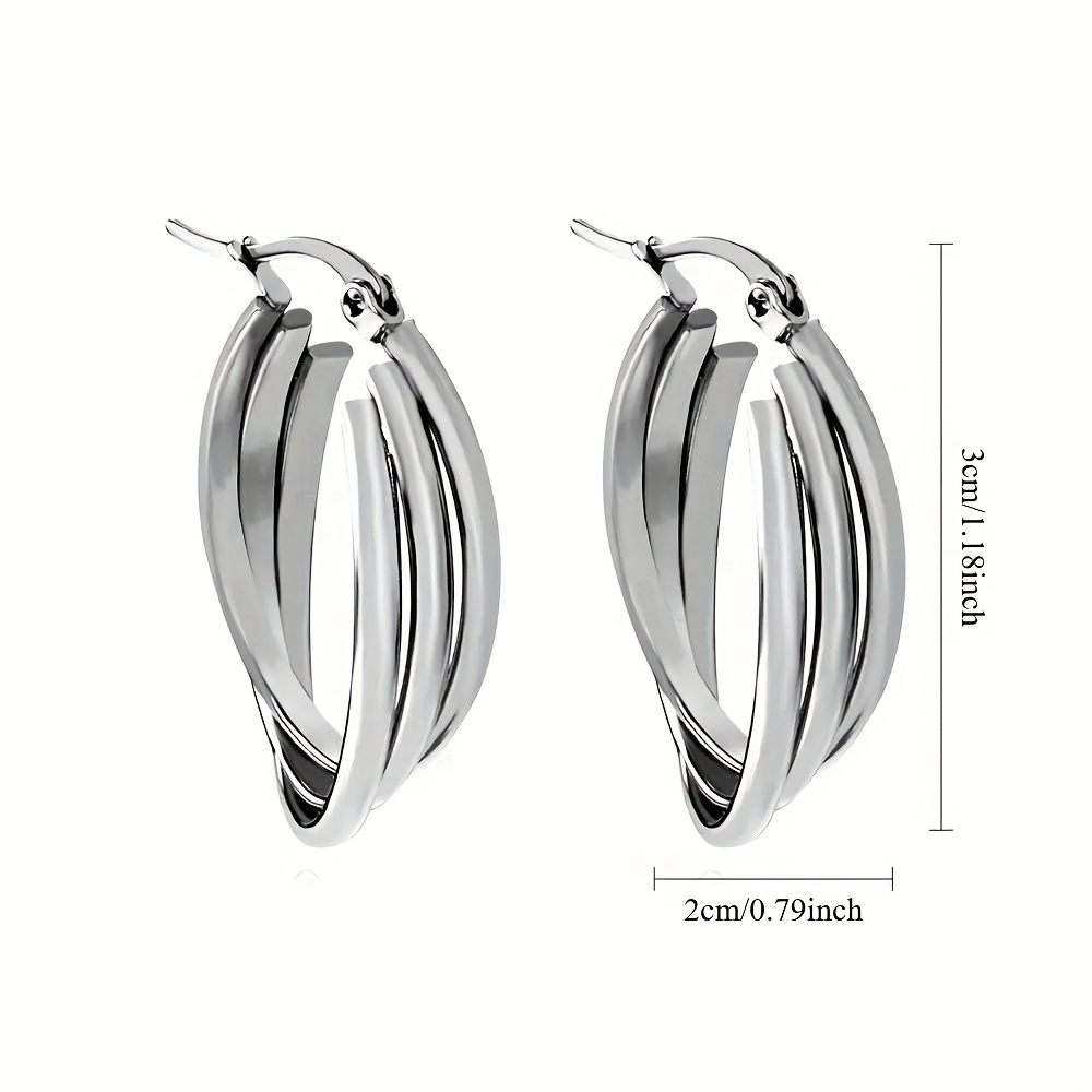Oval Stainless Steel Earrings for Women