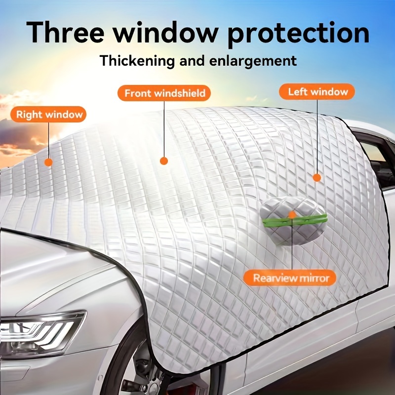 

Car Windshield Snow Cover Protection For Snow, Ice, Uv, Frost Wiper & Mirror Protector, Windproof Sunshade Cover For Cars, Compact Suv