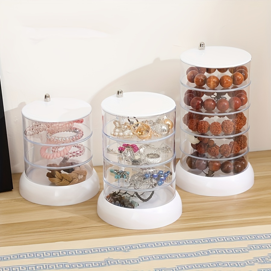 

A Storage Box For Hair Accessories, Featuring A Rotating Hairpin, A Clip For Headbands, An Organizer For Headbands, And A Jewelry Box For Rubber Bands [ To Actual Product]