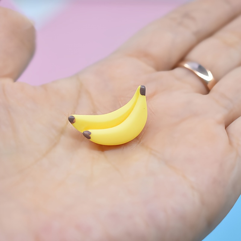 

12 Pcs Miniature Banana Charms For Diy Jewelry Making, Imitation Food Resin Pendants For Handcrafted Accessories, Creative Fashion Theme Decorations For Phone Cases, No Mosaic Material, Non-plated