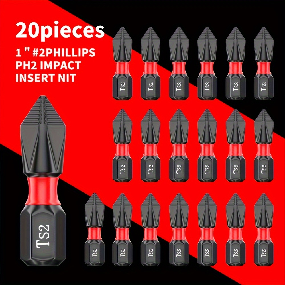 

5/10/20pcs 25mm/0.98 Inch Ph2 Impact Screwdriver, Strong Magnetic Anti-slip, For Plastic Products, Wood Products, Etc