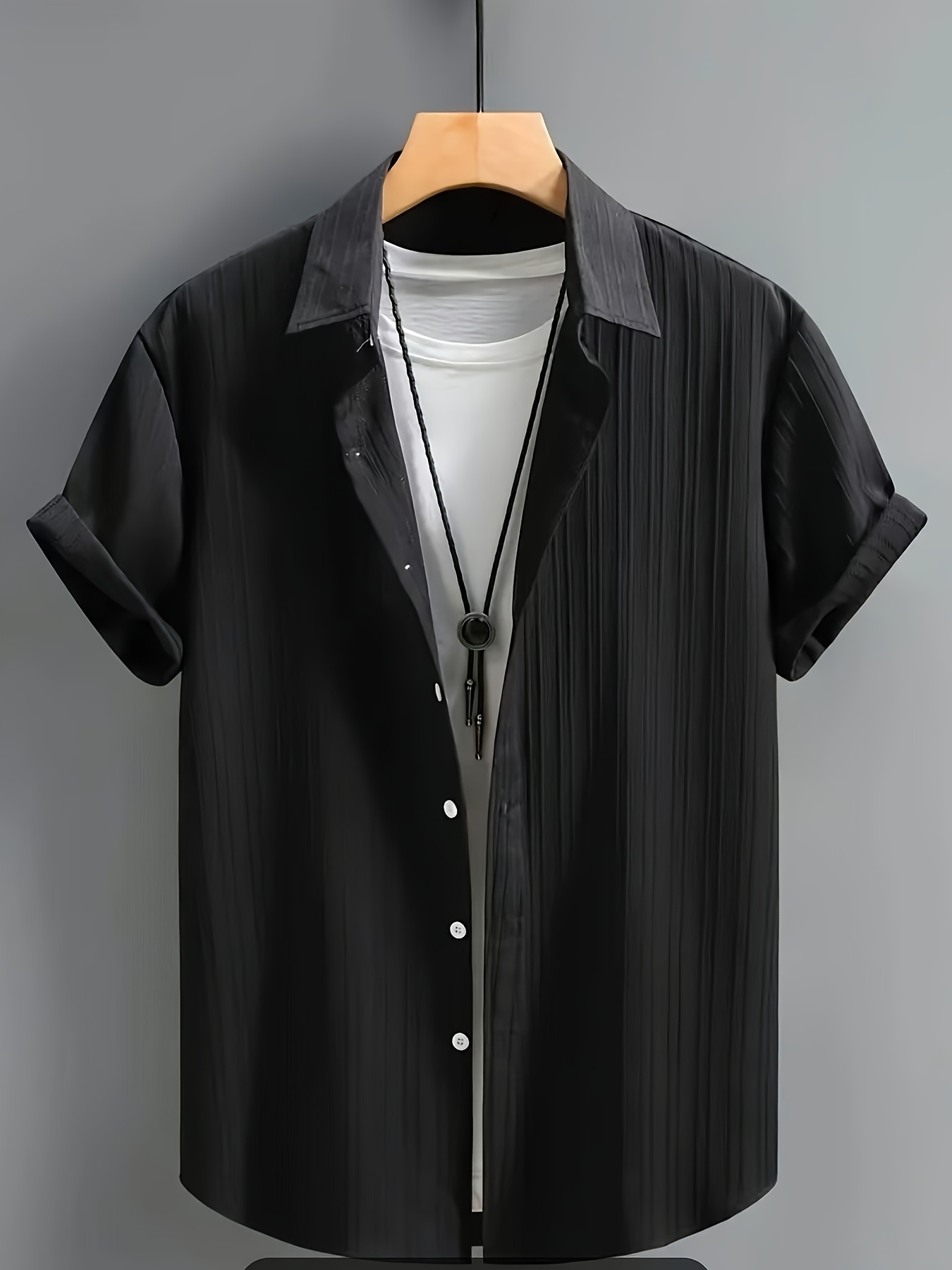 camisa casual de para homem listras verticais Temu Portugal