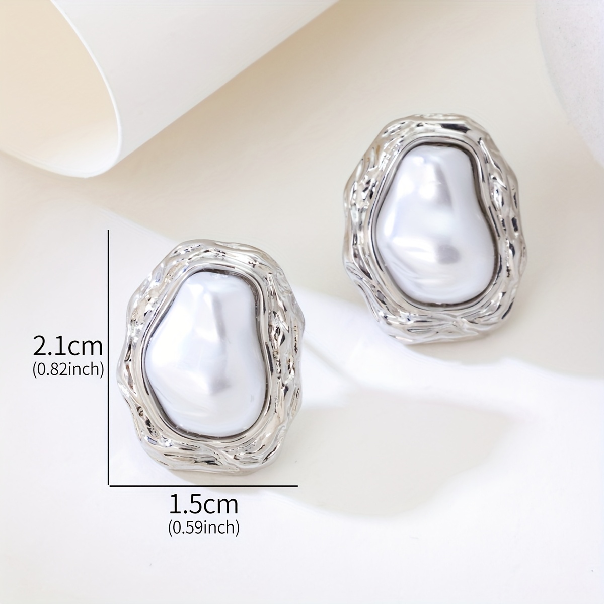 Minimalist Baroque Style Pearl Earrings