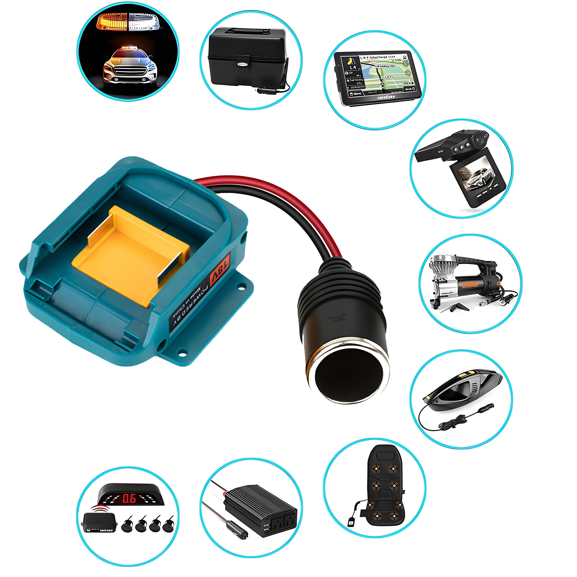 makita 18v to 12v cigarette power converter adapter 18v lithium batteries