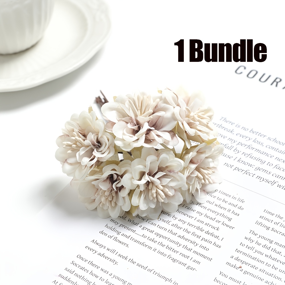 TEMU 1 Bundle Realistic Silk Daisy Artificial Mini Bouquet - Mini Daisies With Vase Suitable For Wedding, Spring Table Centerpiece, Shower, Bridal