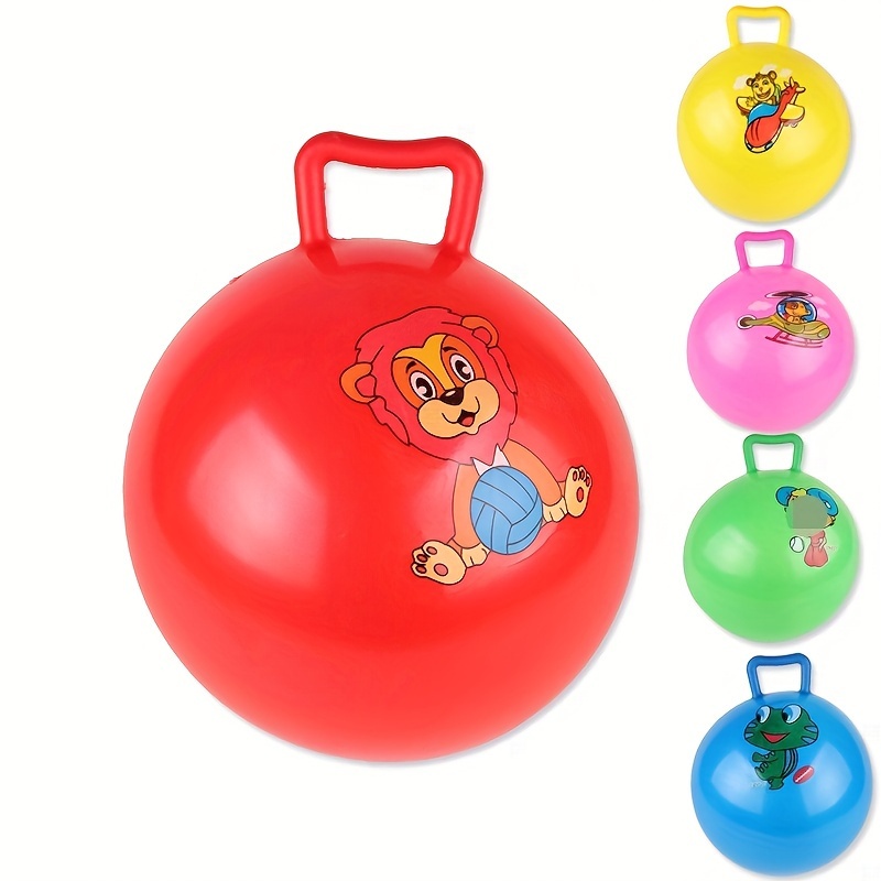 

1pc Handle Ball Toy Jumping Ball Cartoon Pattern Hand Grasping Ball Shaking Ball Multi-color Elastic Ball Toy (random Color)