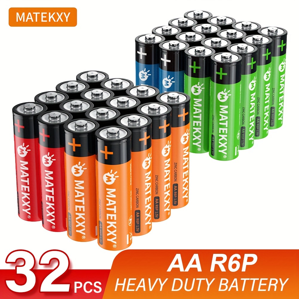 Combo 24 AA/AAA 1.5V Batteries AA LR6 Alkaline + AAA R03P Zinc-Carbon  Battery