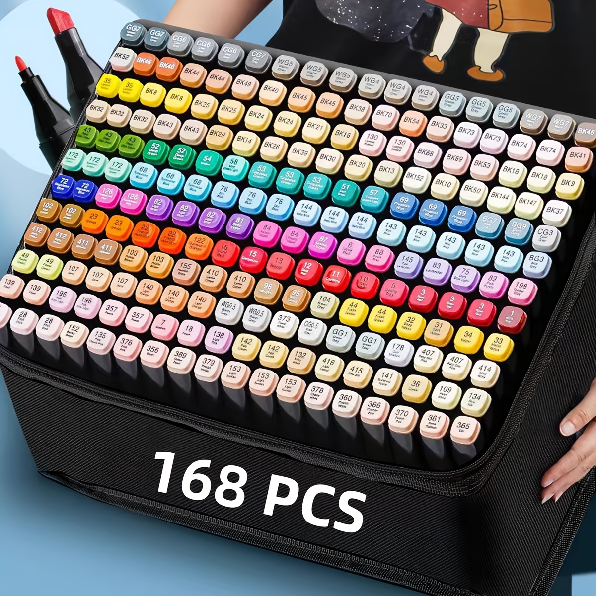 

168 Colors Dual Tip Markers, Markers Set For Adults Artists Painting, Coloring, Sketching, , Based Ink Ideal For Book Painting And Card Making