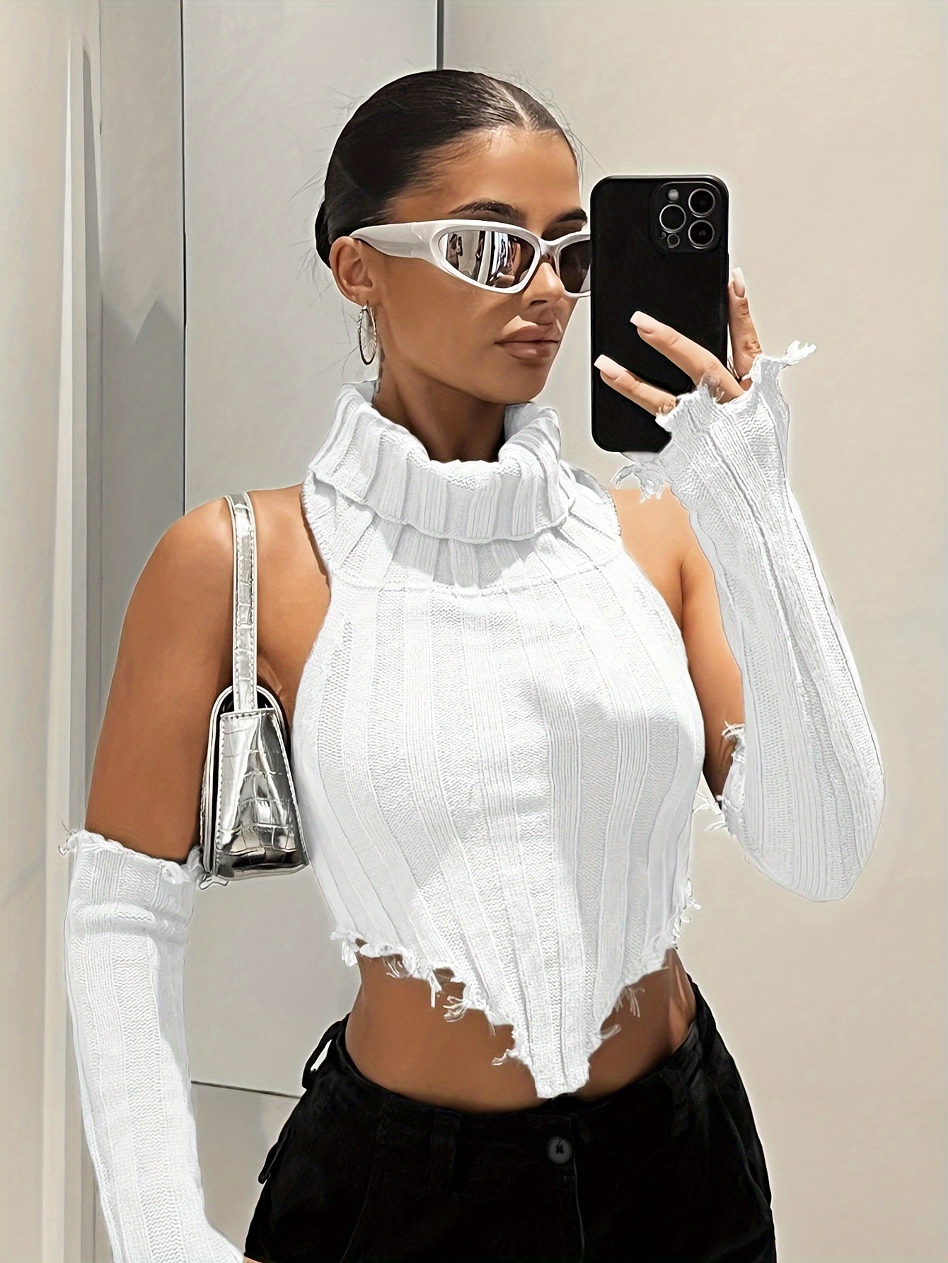 Bodysuit Women Mock Turtleneck Long Sleeve White Sexy - Temu Canada