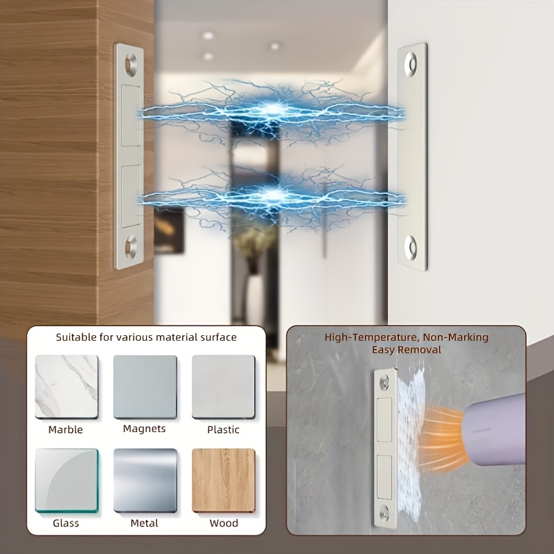 14-kilogramski magnetni magnet za vrata predalov omare, ultra tanek dvostranski magnetni ključavnični element z močno držalno močjo za vrata garderobnih omar in omar. Podrobnosti o izdelku 1