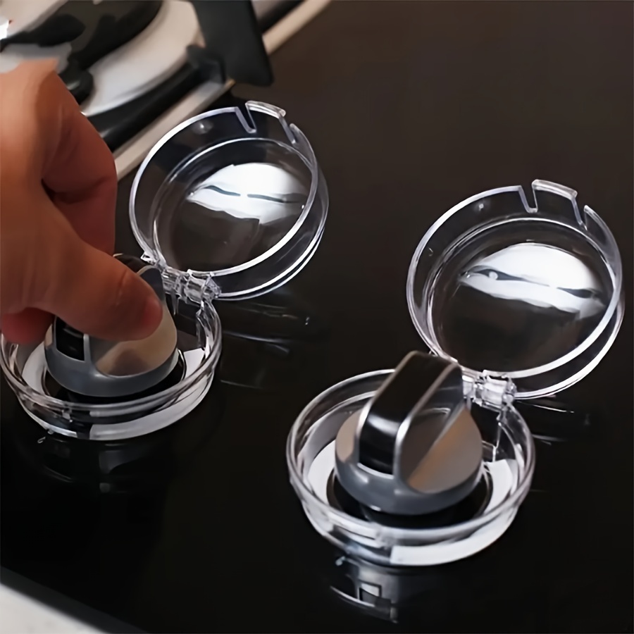 6 pack clear plastic gas stove knob covers anti dirt anti slip dustproof switch protectors food contact safe easy clean details 0