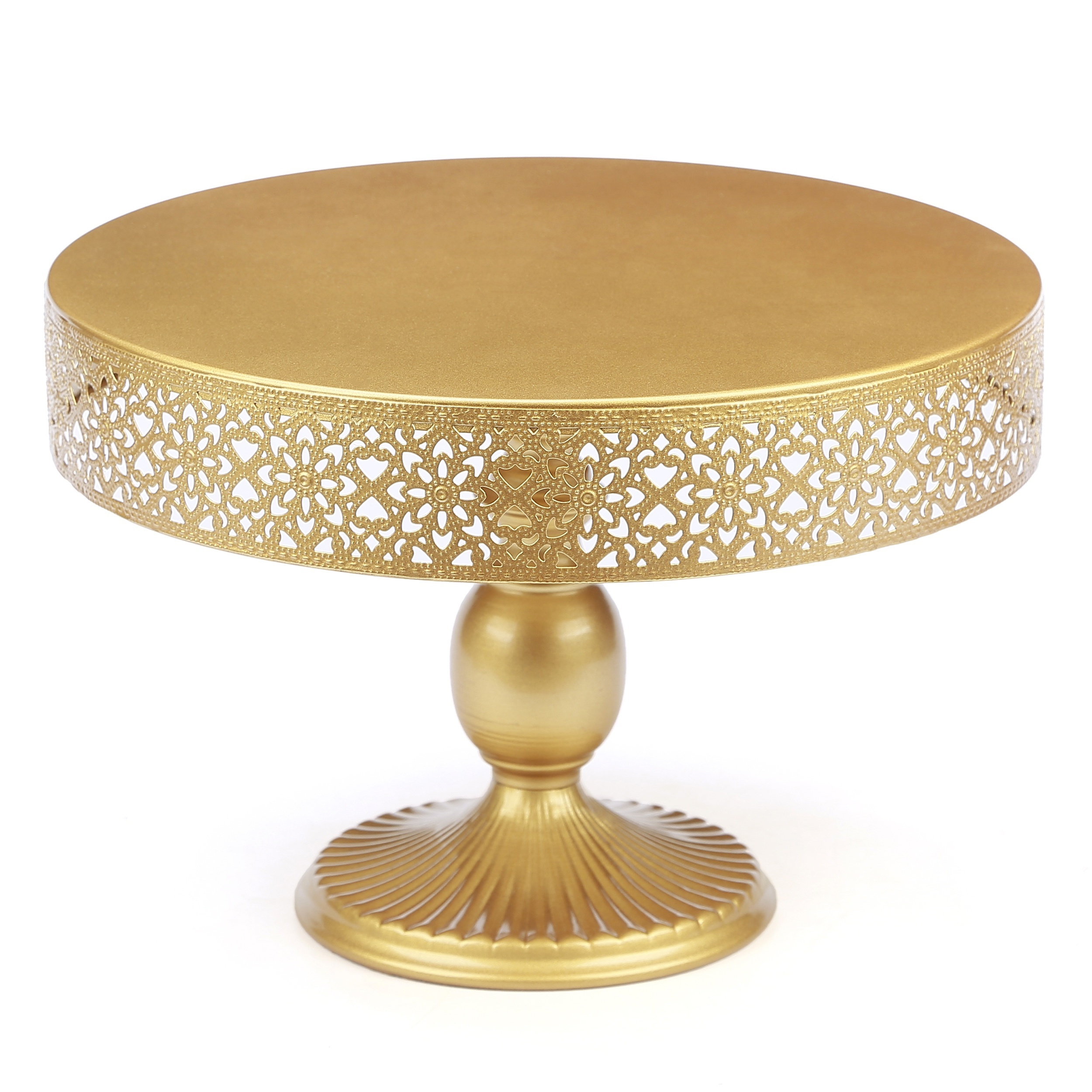 

1-piece Cake Stand Round Metal Hollow Flower Pattern Design Reusable For Displaying Table For Birthday Party Baby Shower Wedding Celebration Decor, Suitable For 6-8/10"cake, Gold/champagne/cream White