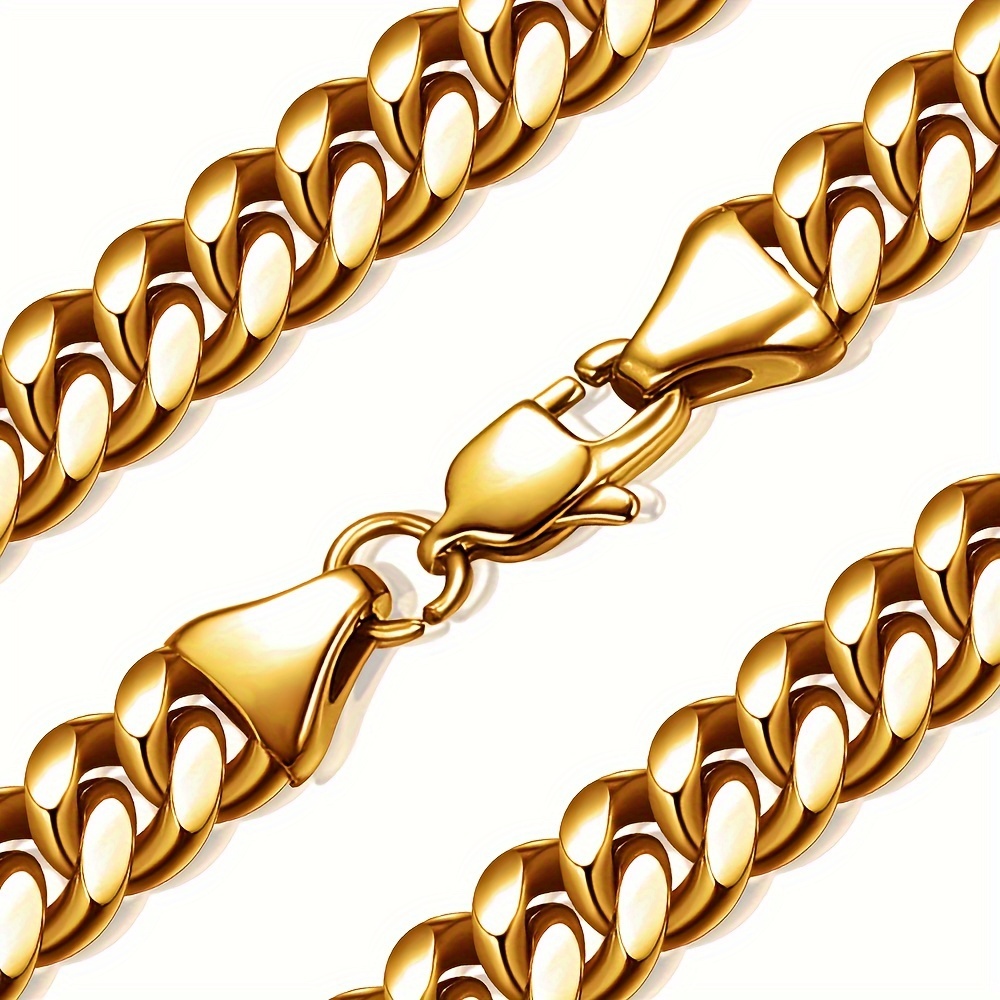 

Titanium Steel Chain Necklace For Men, 18k Gold Plated Necklace
