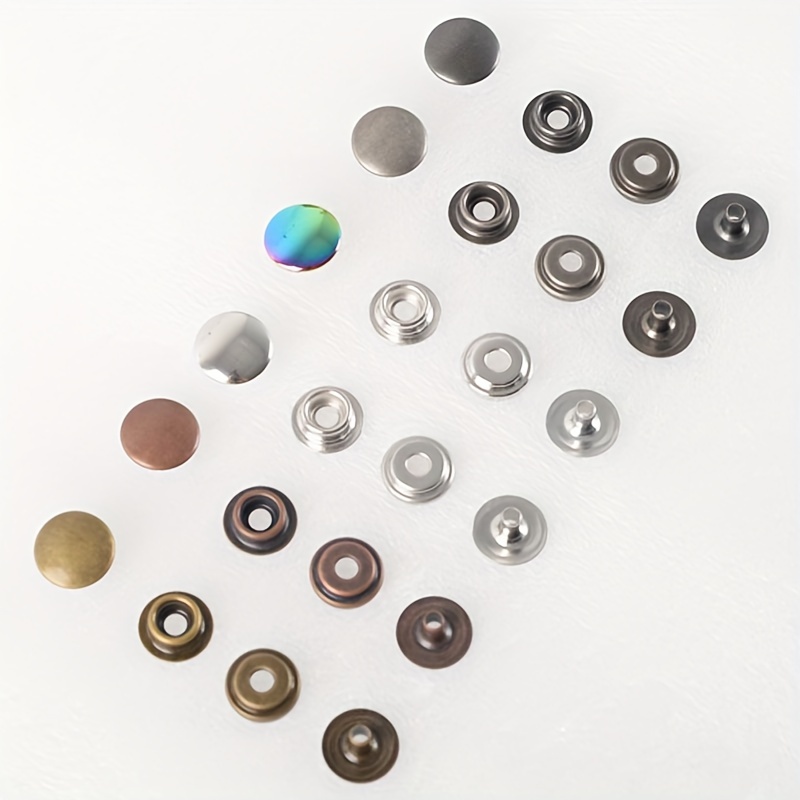 20 Sets Replacement Jean Buttons 20mm Combo Copper Tack Buttons Replacement  Kit with Rivets and Metal Base in Plastic Storage Box