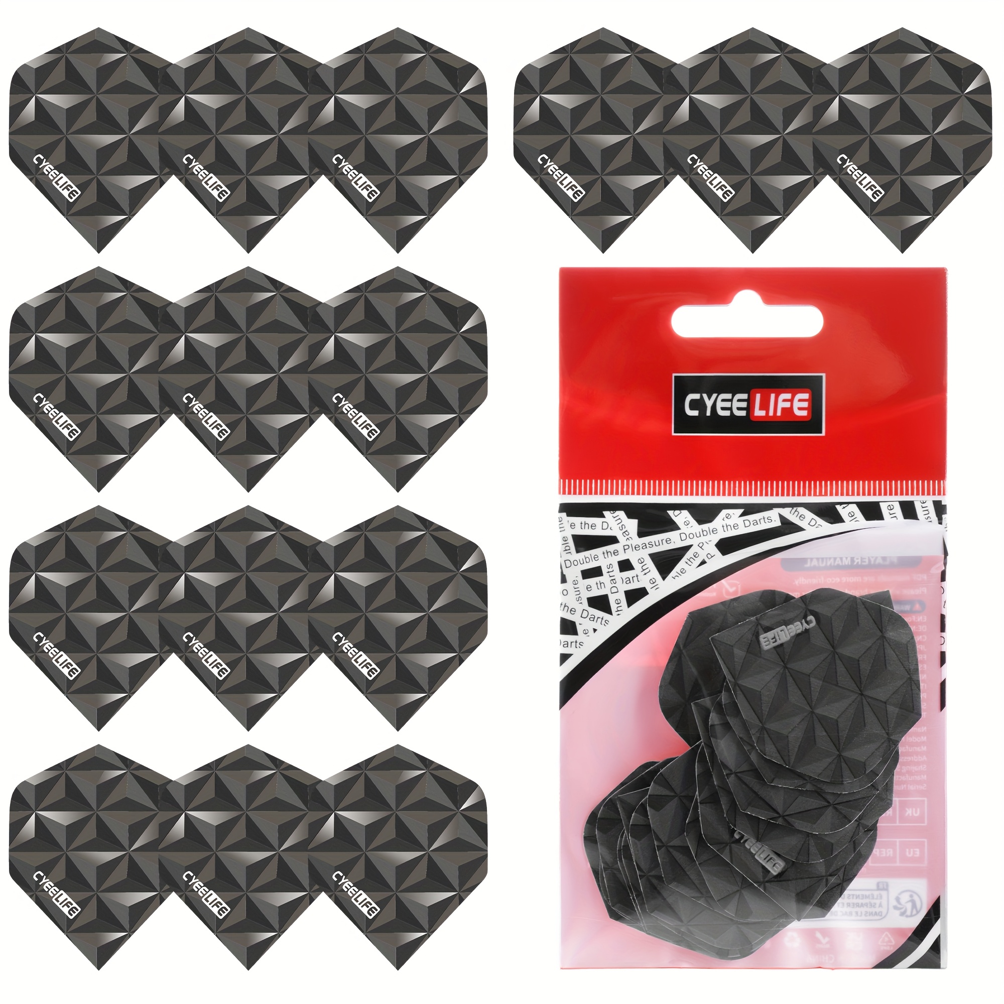 15 stuks CAREGAMES Dart Staartvleugels - Hoogwaardige PET Vluchtstabilisatoren Geschikt voor Competitief & Casual Darten, Aerodynamische Dart voor Verbeterde Nauwkeurigheid & Afstand, Vluchtvleugels