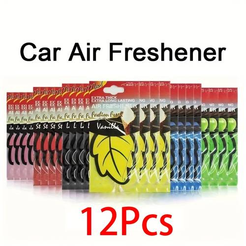 set of 12 natural car air fresheners air freshener durable odor eliminator for vehicle interior in 6 scents vanilla lavender green tea and more christmas gifts car fragrance