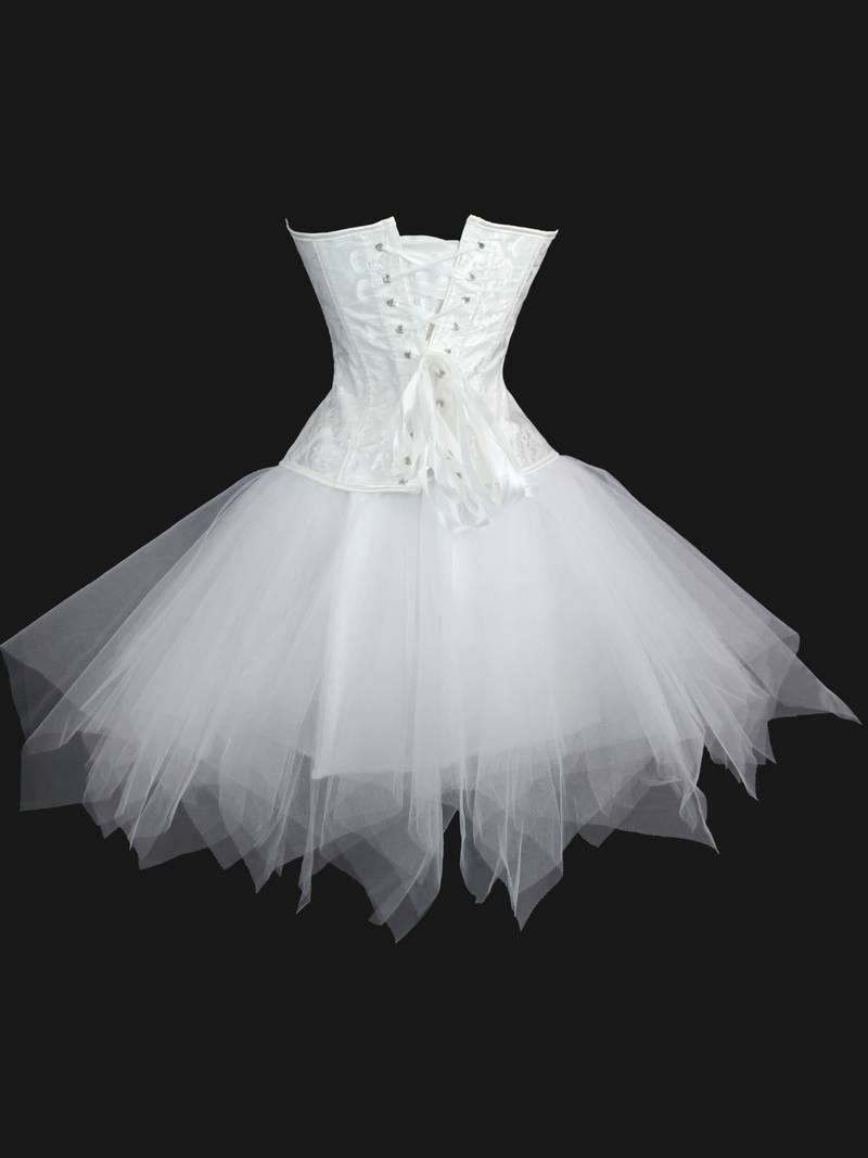 Costume Cygne Gothique Femme - Corset Vintage Avec Jupe En Tulle - Noir Ou Blanc - Idéal Cosplay, Fête, Halloween