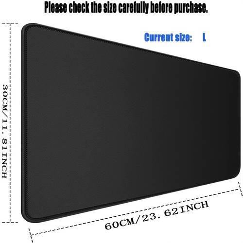 black large gaming mouse pad made of high quality micro woven fabric and natural rubber with stitched edges and non slip rubber base ideal for esports office gaming and competitions