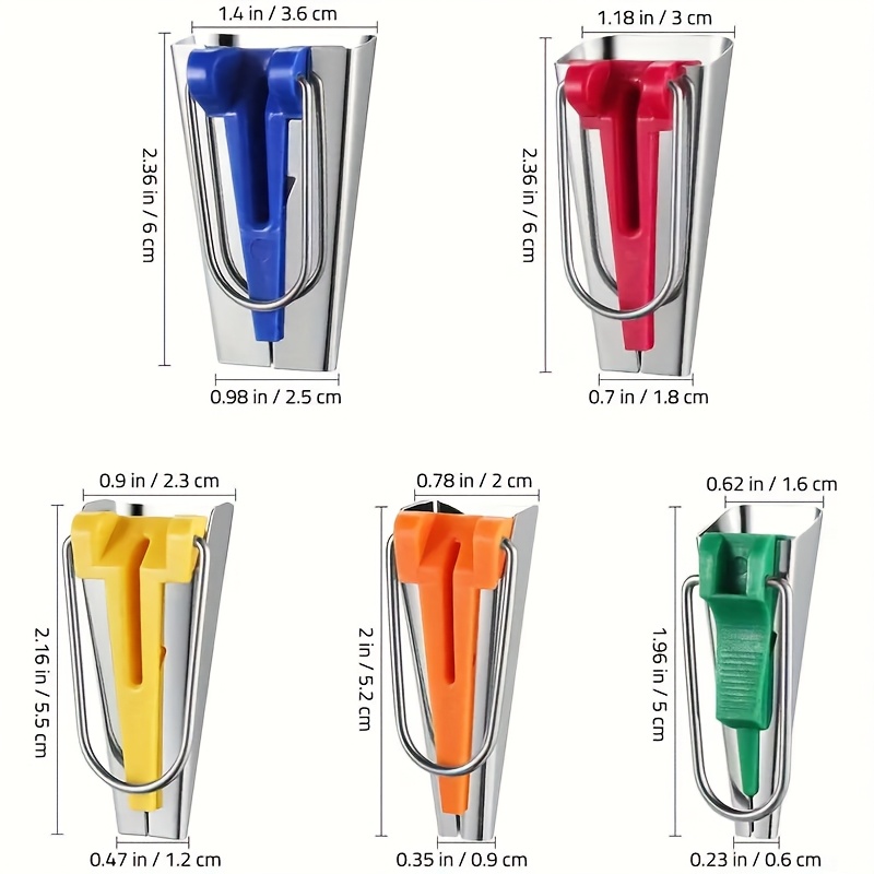 E-shop Set mit 5 Bias Tape Makers zum Quilten und Nähen, geeignet für 6 mm, , 12 mm, 18 mm und 25 mm Stoffbündelung, ideal für Patchwork und spezielle
