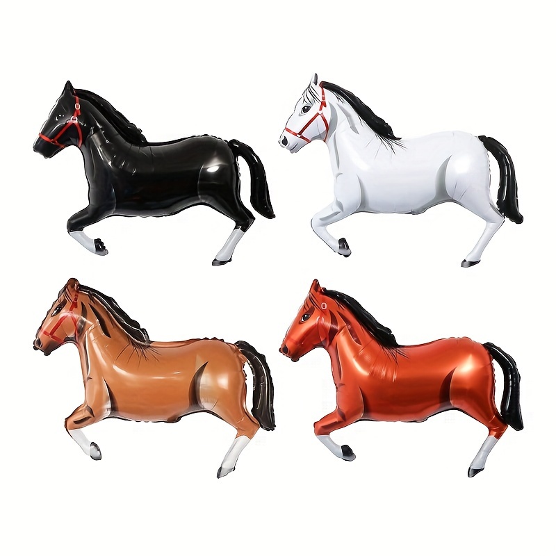 

4pcs Giant Horse Foil Balloon Forest Animal Horse Foil Balloon Animal Theme Birthday Party Party Decoration Supplies