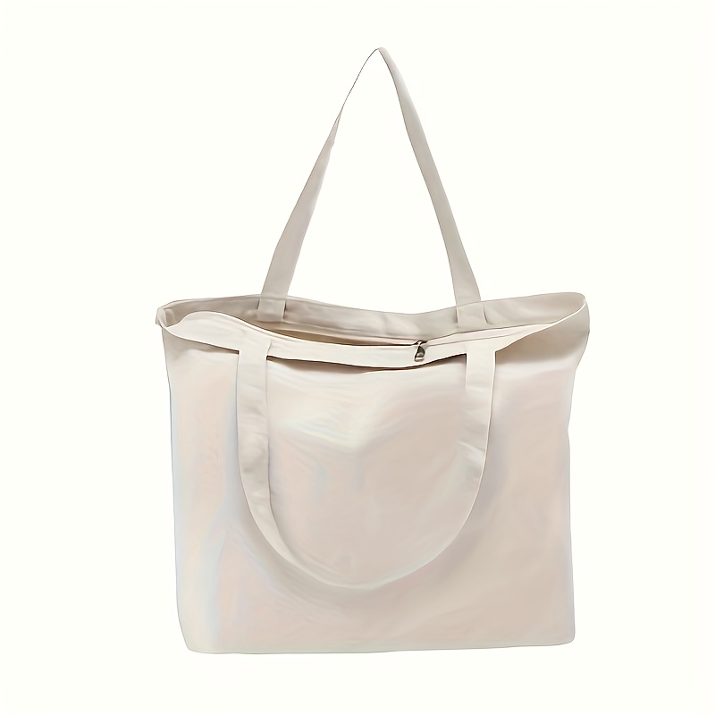 TEMU 1/3/6pcs Tote Bag With Zipper, Shopping Bag, Heat Sublimation Transfer