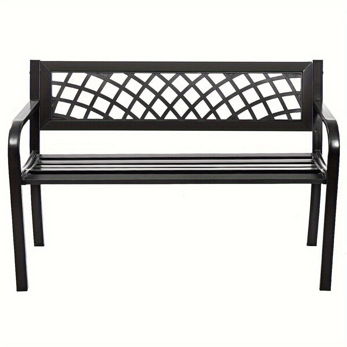 

Garden Bench Porch Path Chair Outdoor Deck Steel Frame New