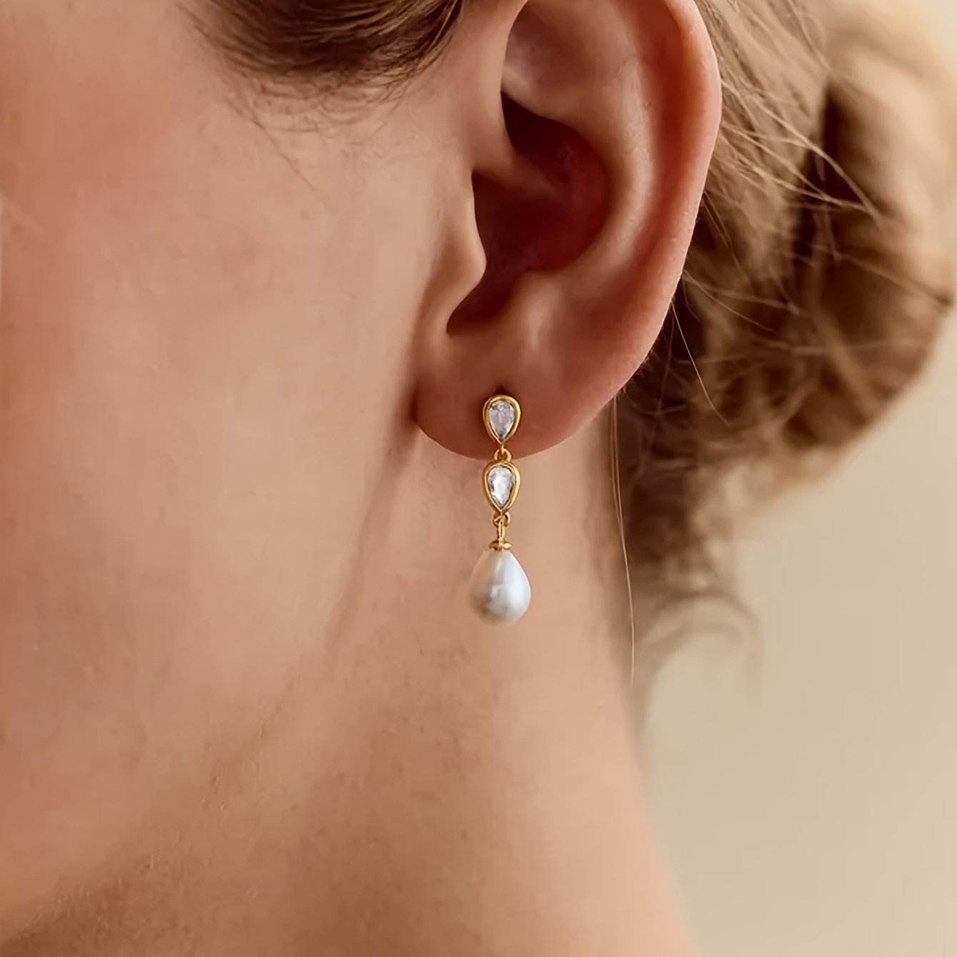 Image of A Pair Of Exquisite Bridal Earrings, Wedding Teardrop Earrings, Elegant Pendant Earrings, A Must-have Gift, Jewelry