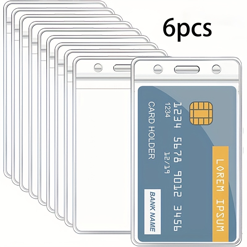 TEMU 6 pezzi Porta Carte Impermeabile Custodia in Plastica per Carte di , Bus, Banca, Protezione per Badge di con Clip
