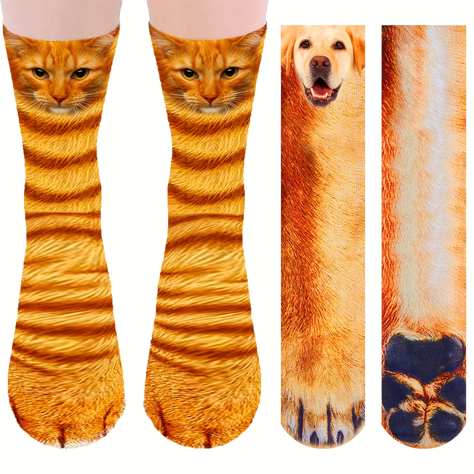 

Funny Animal Paw Socks Crazy Novelty 2 Pair Claw Socks Christmas Stocking Stuffers 3d Newest Orange Paw Socks For Men Women Gift