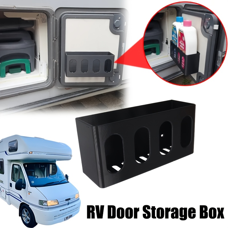 Image of 1pc Rv Door Storage Box, Abs Organizer Shelf, Fits Rv, , Van, Waste Water Tank, Toilet Seat Storage Holder