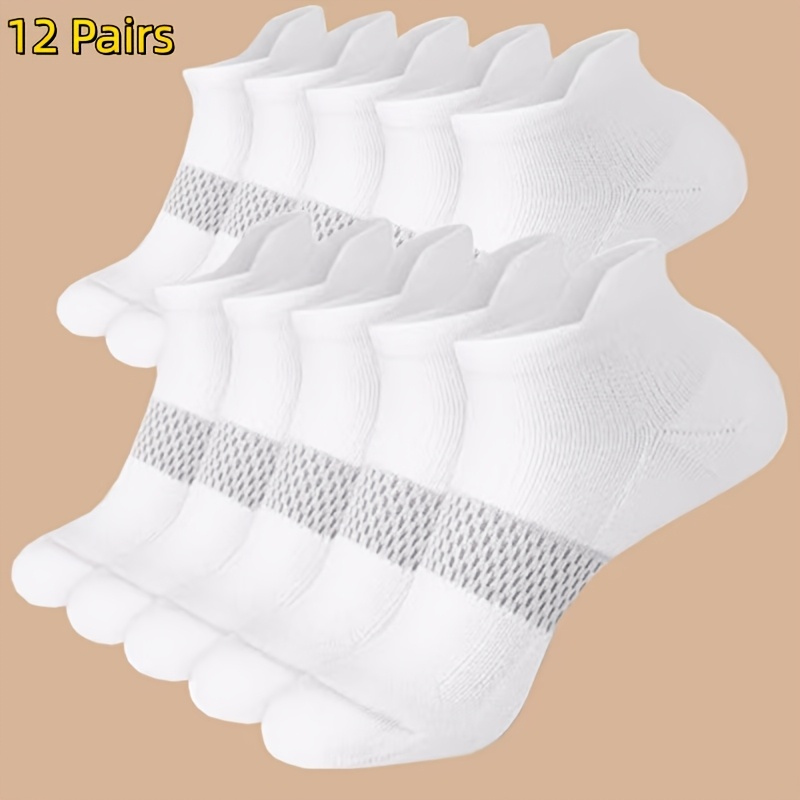 E-shop 12 Paar Damen-Sport-Socken - Arch Support Low-Cut Knöchelsocken, Atmungsaktive Sport- Freizeitsocken, Mehrere Farben Verfügbar - Ganzjahresfest,
